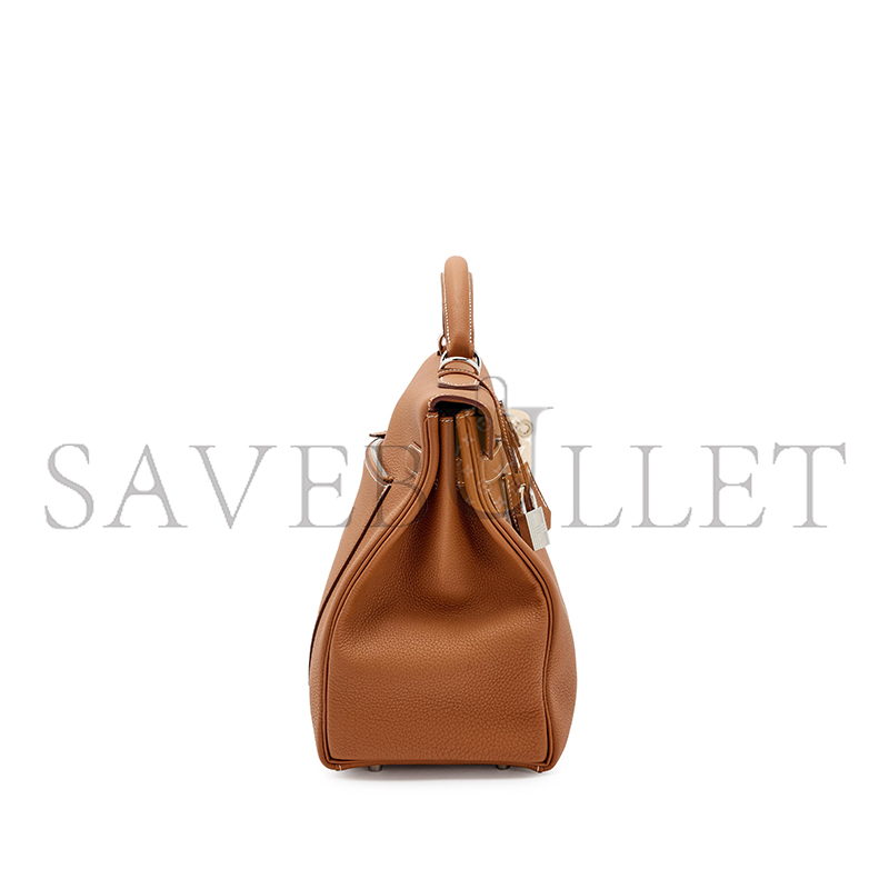 HERMES GOLD MASTER TOGO MAXI KELLY 42 RETOURNE PALLADIUM HARDWARE 19275 (42*27*17cm)